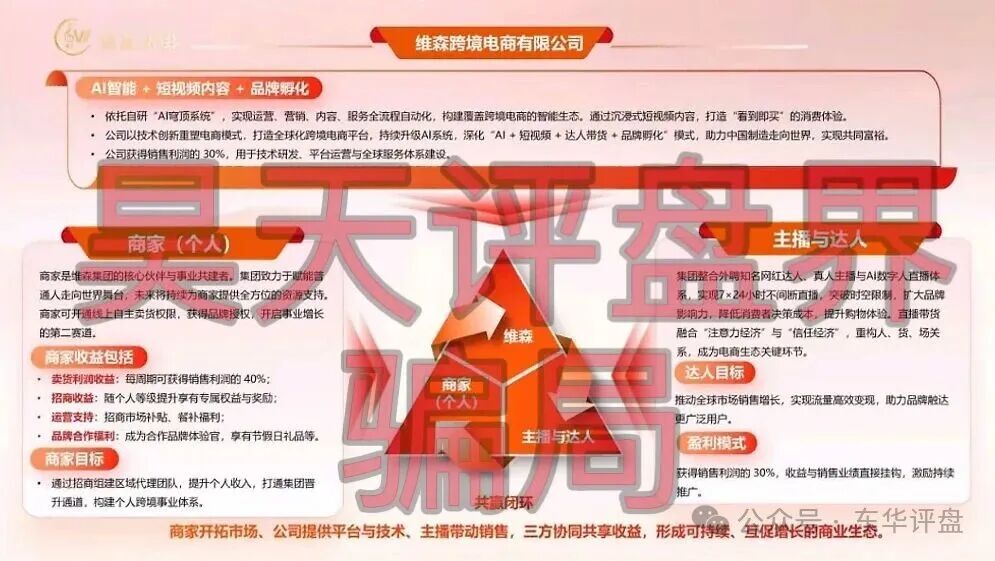 维森跨境电商有限公司(维森集团)又一个冒充跨境电商的分红类资金盘骗局,远离!
