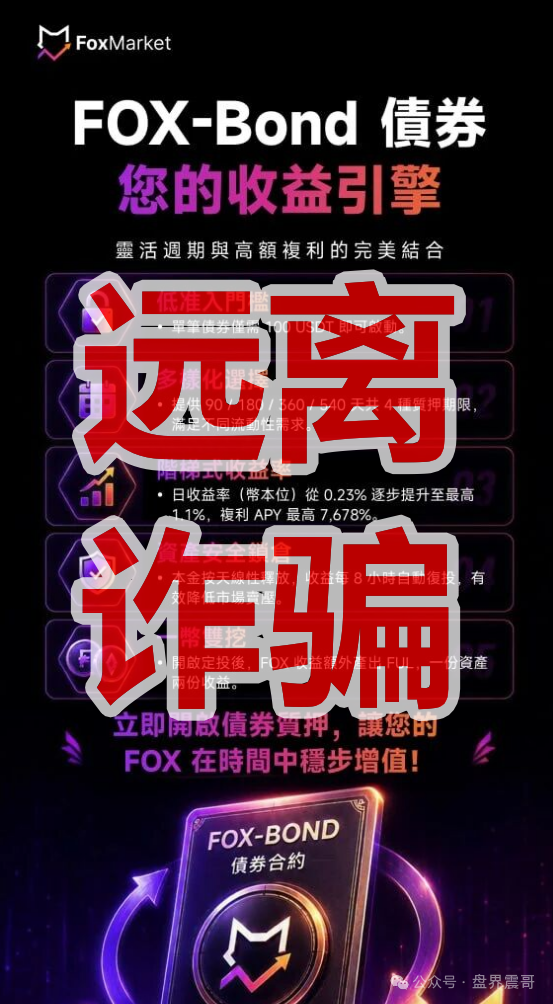 【FoxMarket/狐狸市场】资金盘骗局，复利吹到七千倍，信了就是接盘侠！