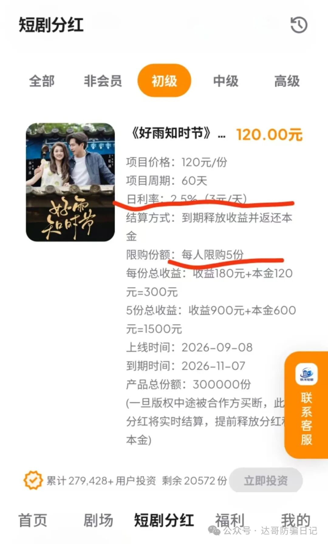 预警提醒【银河短剧】资金盘风险提示，小投资大回报，虚假项目投资如何掏空你的口袋！